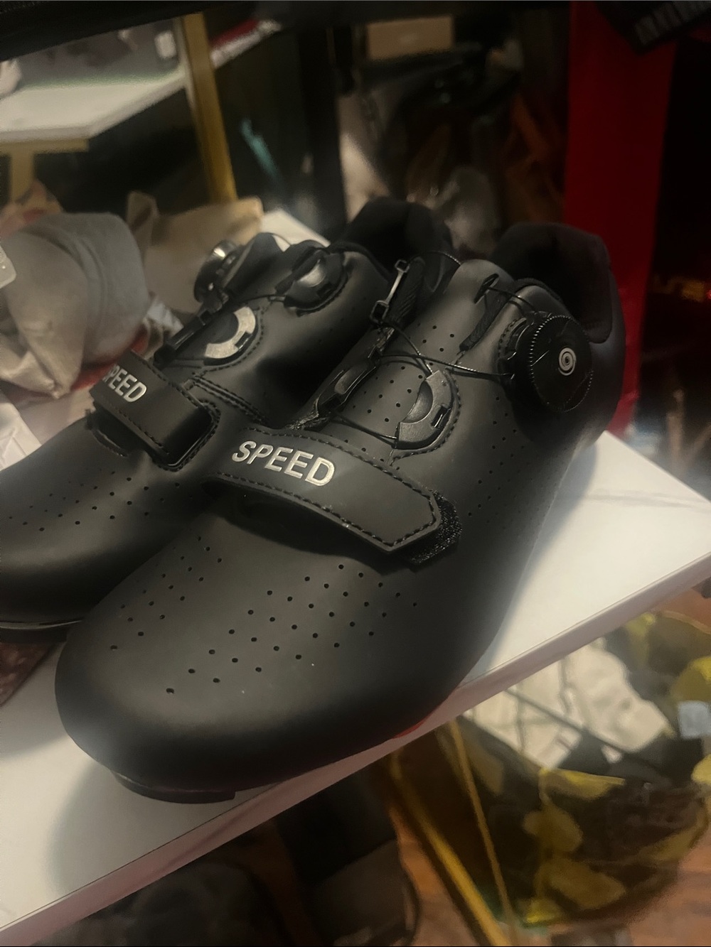 SPEED Women's Black Athletic Cycling Shoes